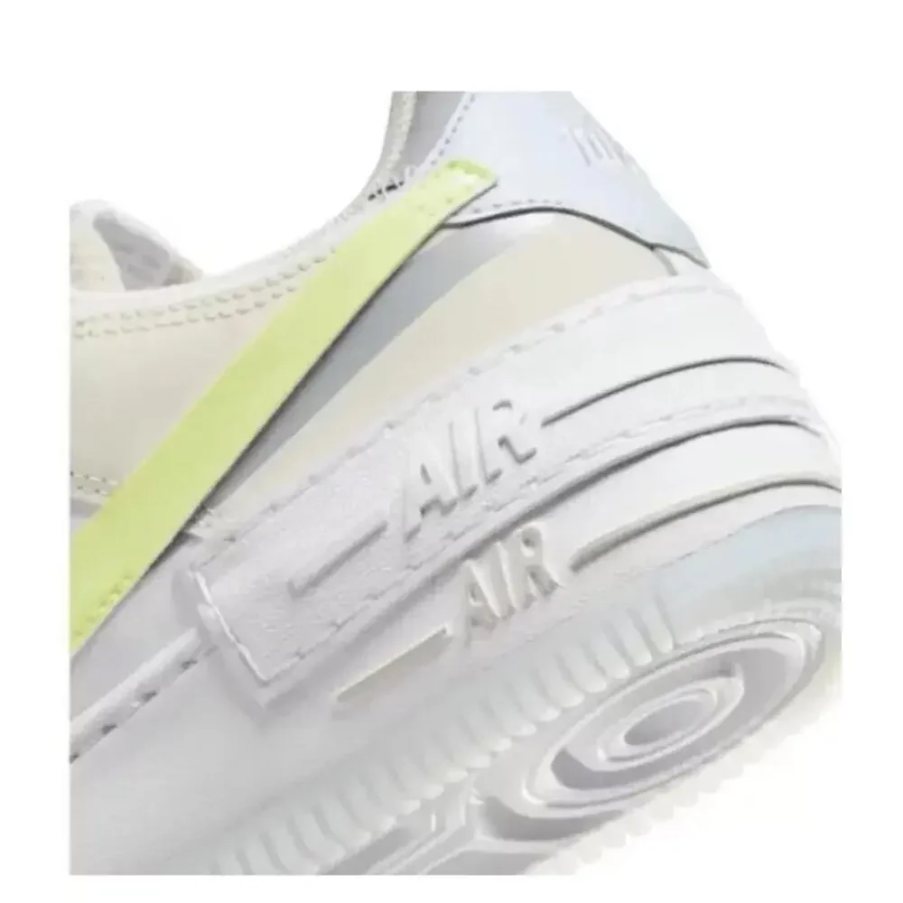$134 Women Nike Air Force 1 Shadow Shoes White/Lemon/Wolf Grey FB7582 Size 9.5 - Picture 4 of 12